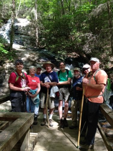 people on fall branch falls trail