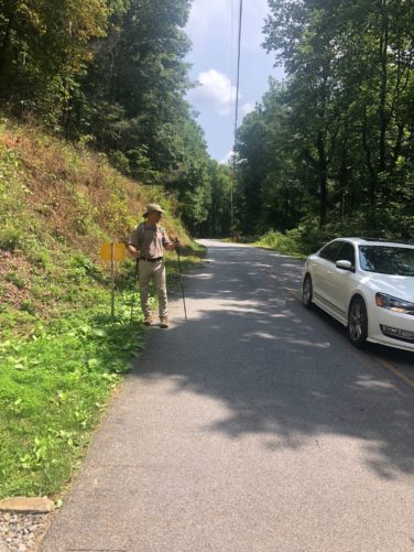 Hiker - Next to Car